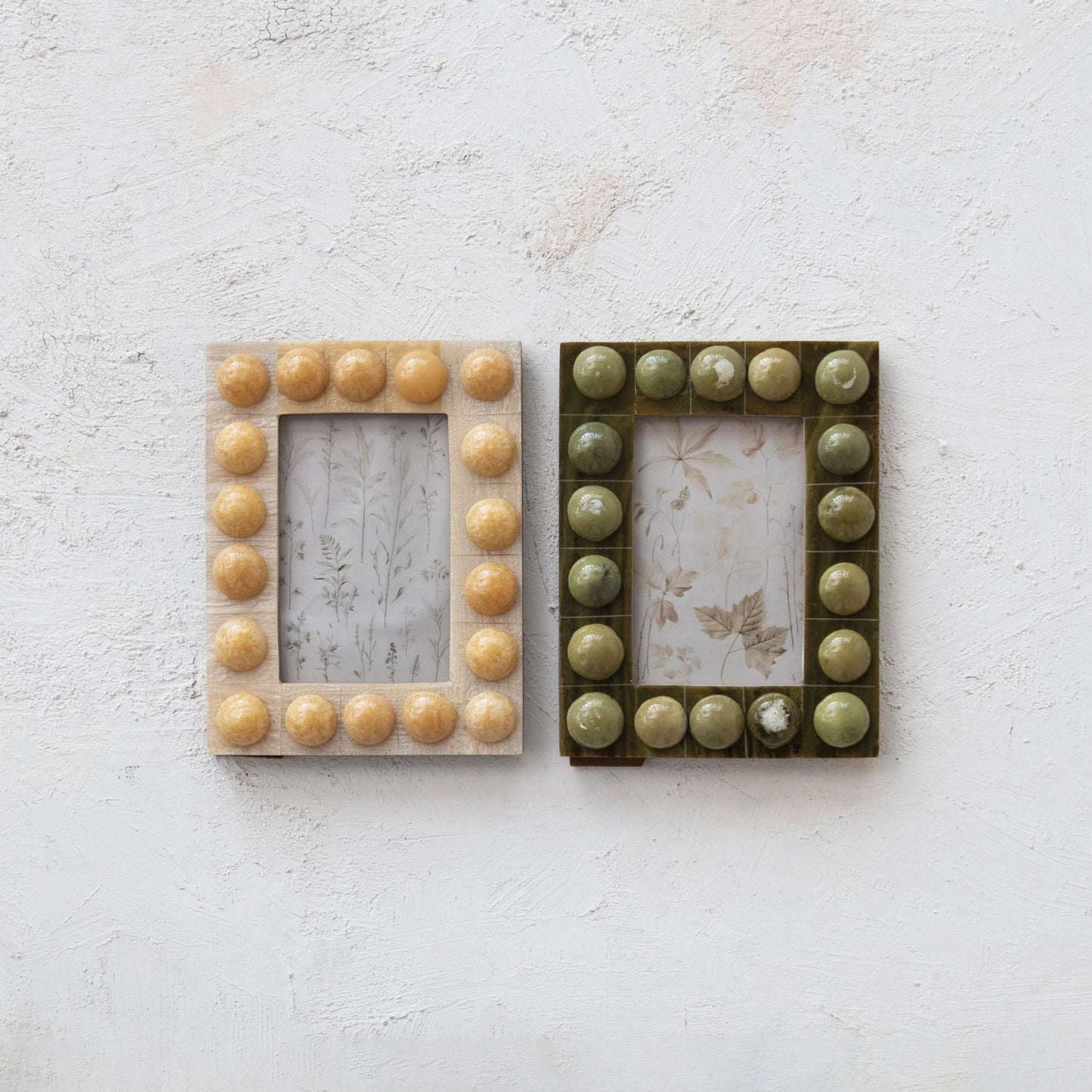 Handmade Marbled Resin Bobbin Photo Frame | 4x6 Photo | 2 colors