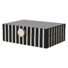 Handmade Mango Wood & Resin Striped Box w/ Knob | Black, Tan Color & Natural