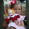 Cheerleader Knit Doll - Red/White