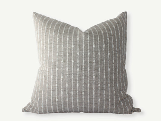 Perin | Neutral Striped Pillow | 22x22