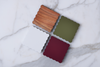 Scalloped Wood Coasters | Square | Vineyard Colors | Set of 4