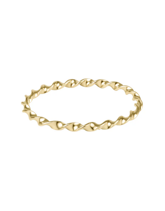 Classic Gold Twisted Thin Band Ring