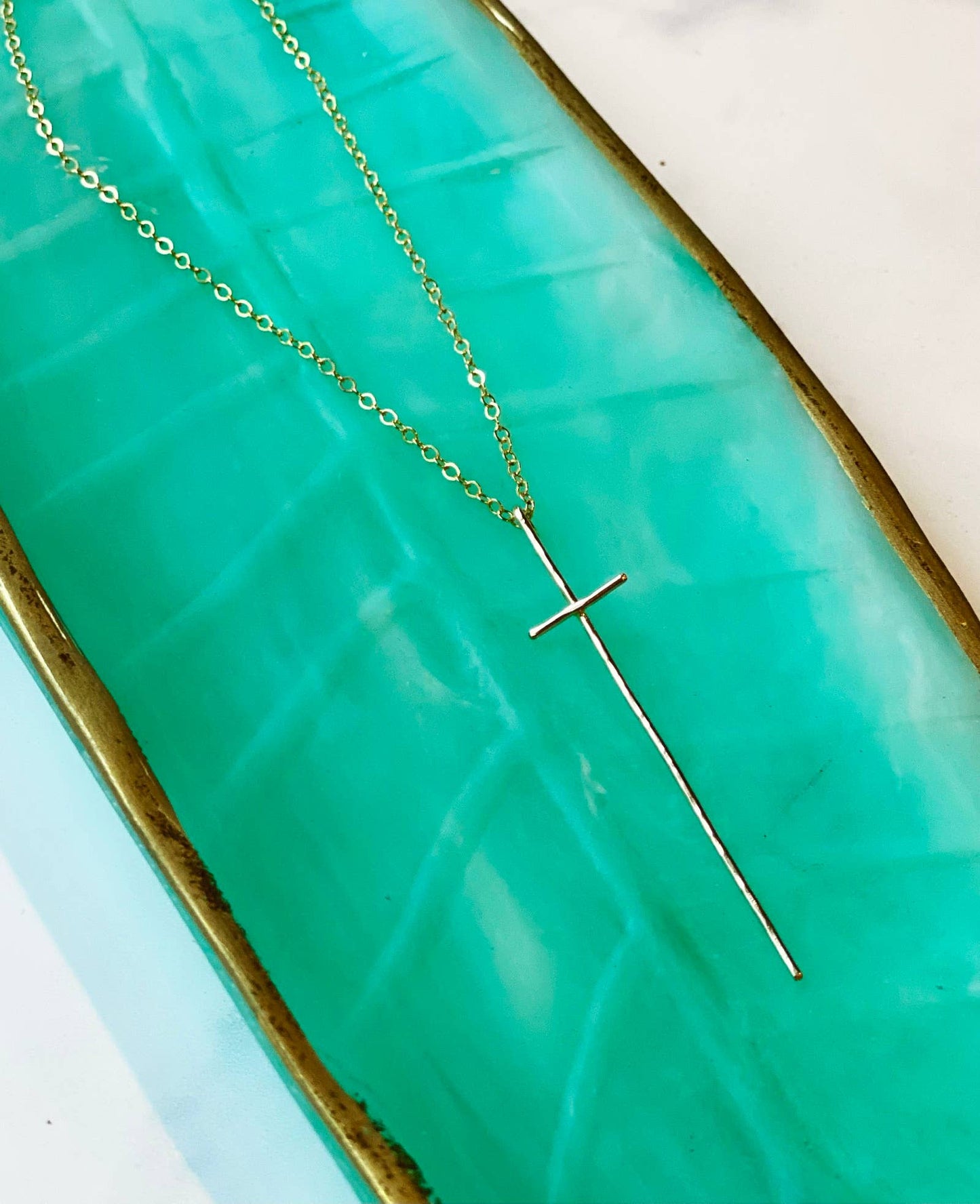 Modern Cross Necklace | 14kt Gold Filled
