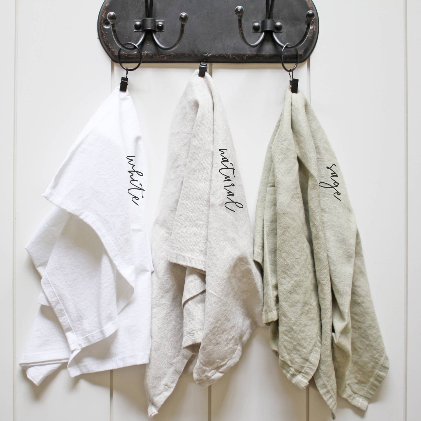 Christmas Toile Green Tea Towel