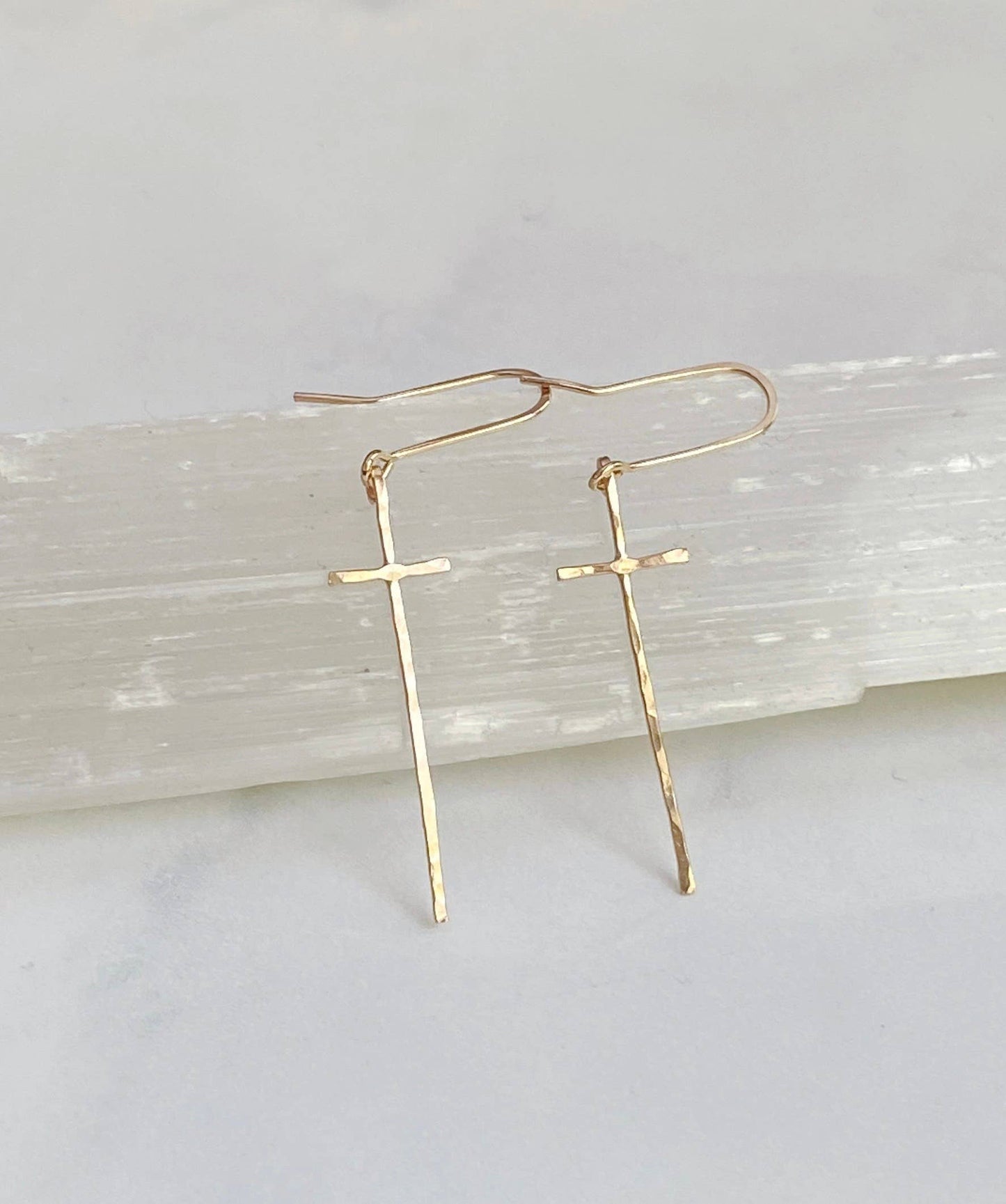 Modern Cross Earrings | 14kt Gold Fill