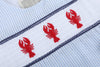 Crawfish Smocked Shortalls | Blue Stripe