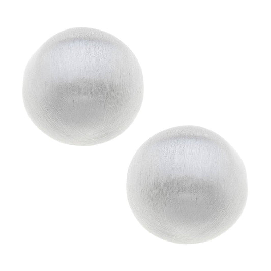 Hailey Stud Earrings | Satin Silver