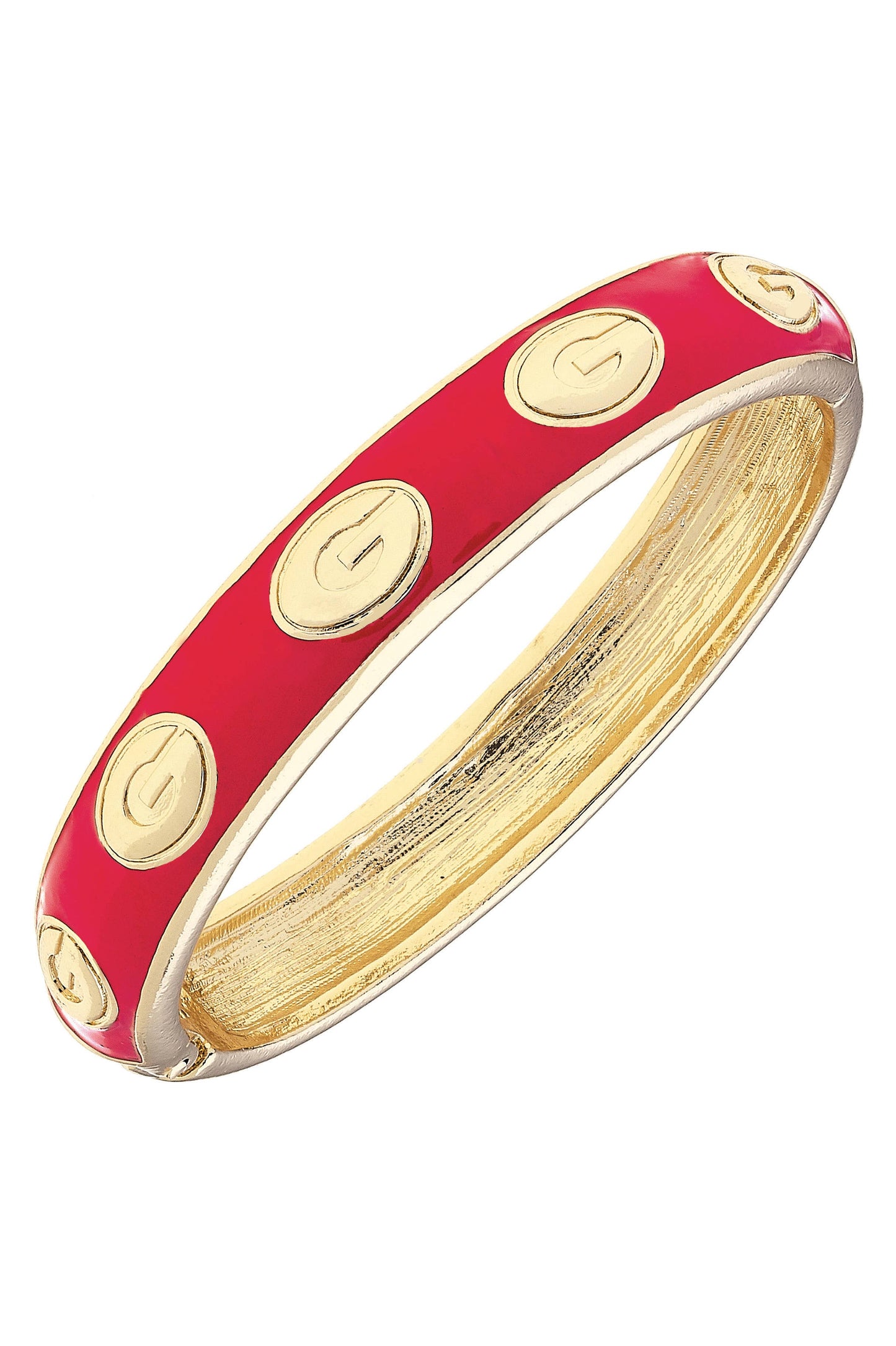Georgia Bulldogs Sculpted Enamel Logo Hinge Bangle | Red