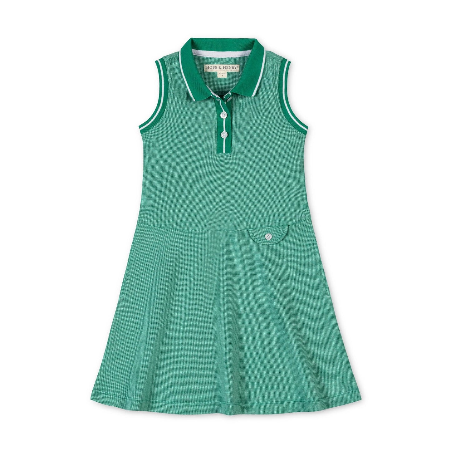 Organic Pique Polo Dress | Kelly Green