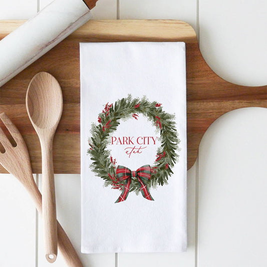 Bow Wreath Tea Towel