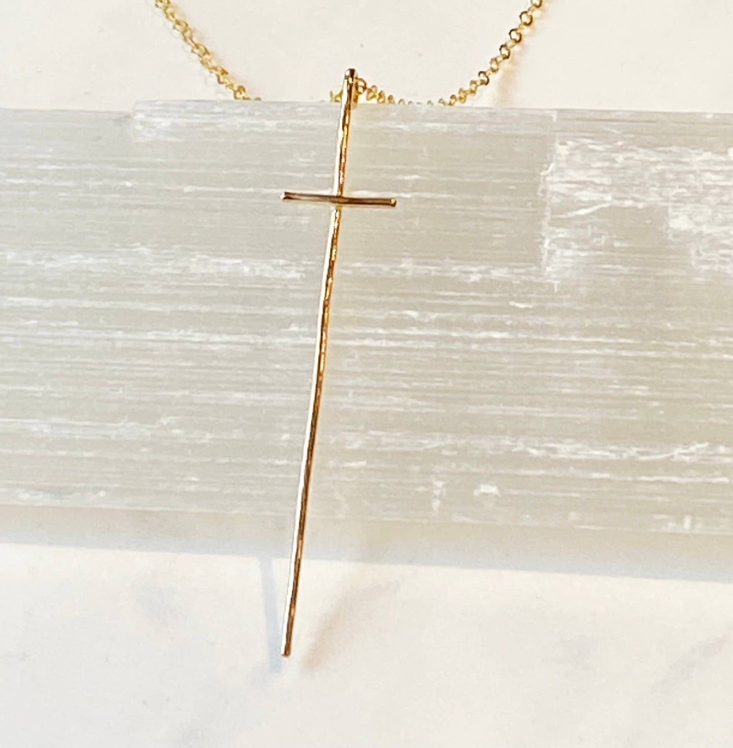 Modern Cross Necklace | 14kt Gold Filled