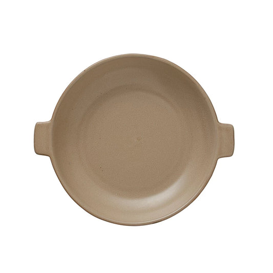 Stoneware Plate w/ Handles | Reactive Glaze