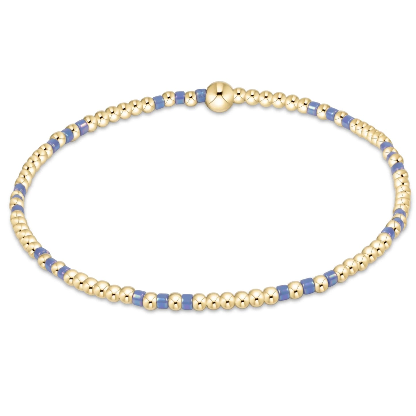 hope joy pattern 2mm bead bracelet | bright blue