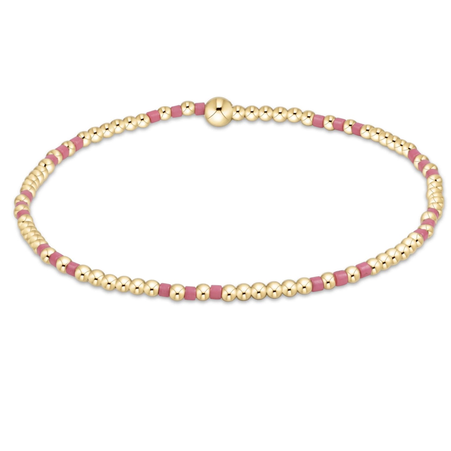 hope joy pattern 2mm bead bracelet | bright pink