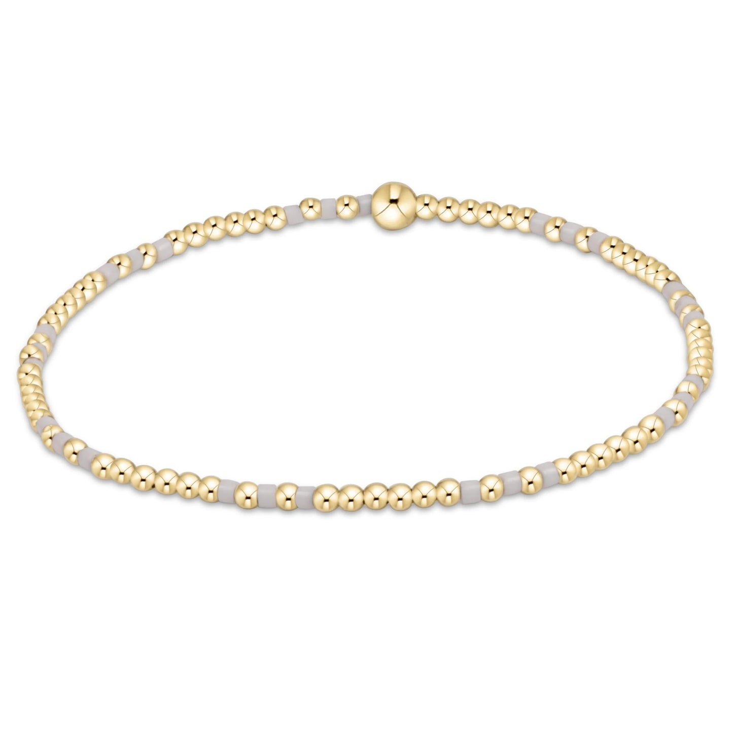 hope joy pattern 2mm bead bracelet | white