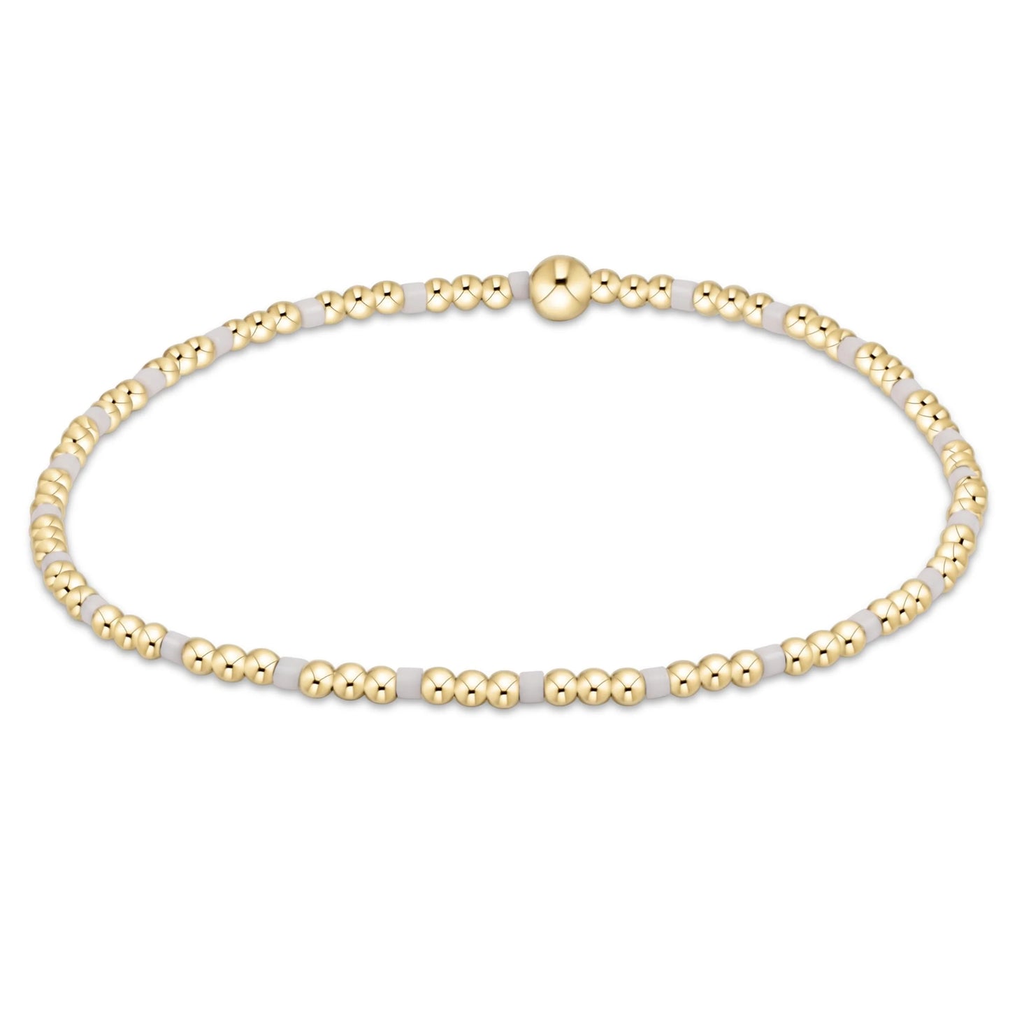 hope sincerity pattern 2mm bead bracelet | white