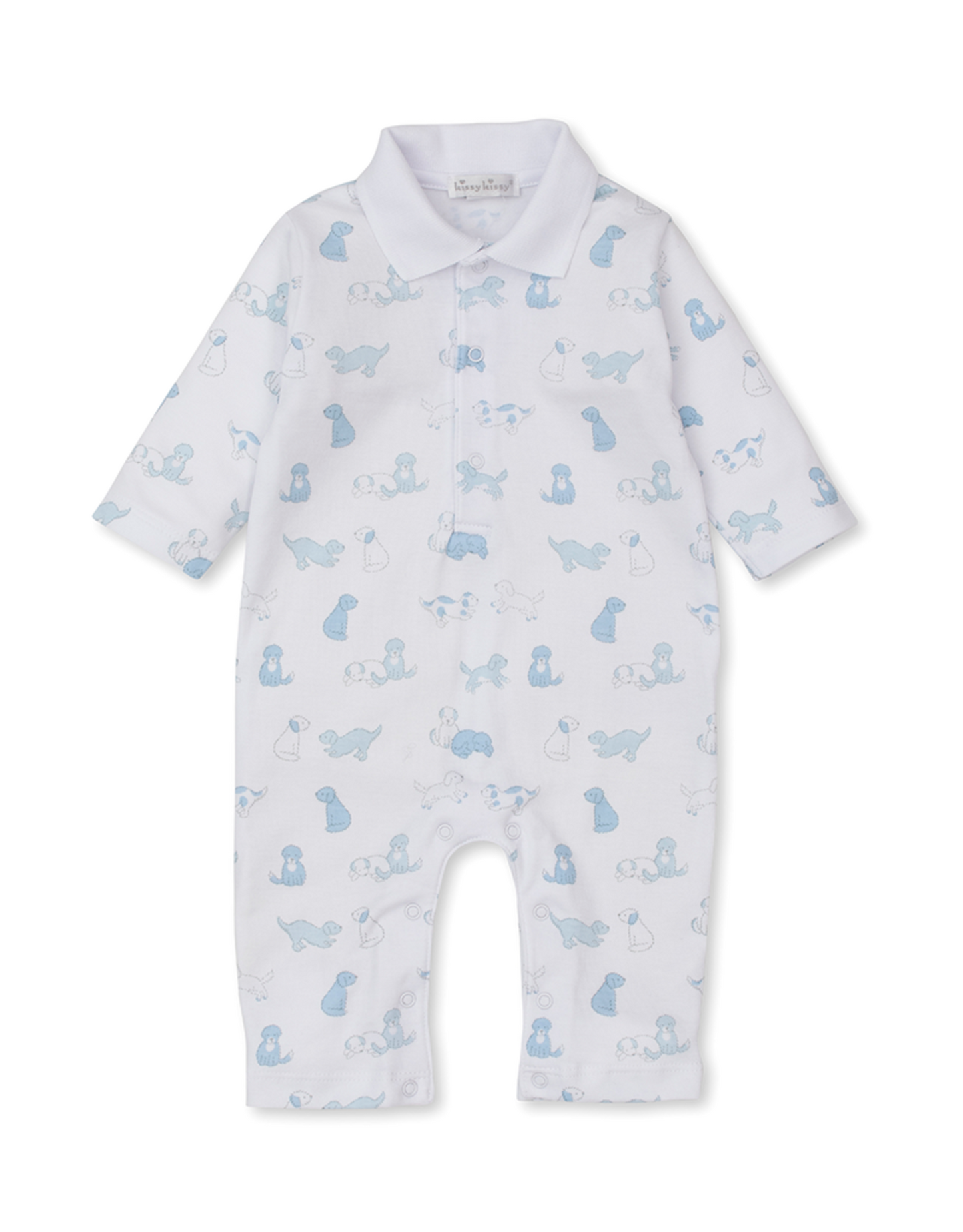 Puppy Dog Fun Playsuit - Light Blue