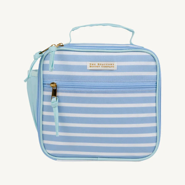 Leighton Lunch Box | Sarasota Sky Stripe with Sea Island Seafoam