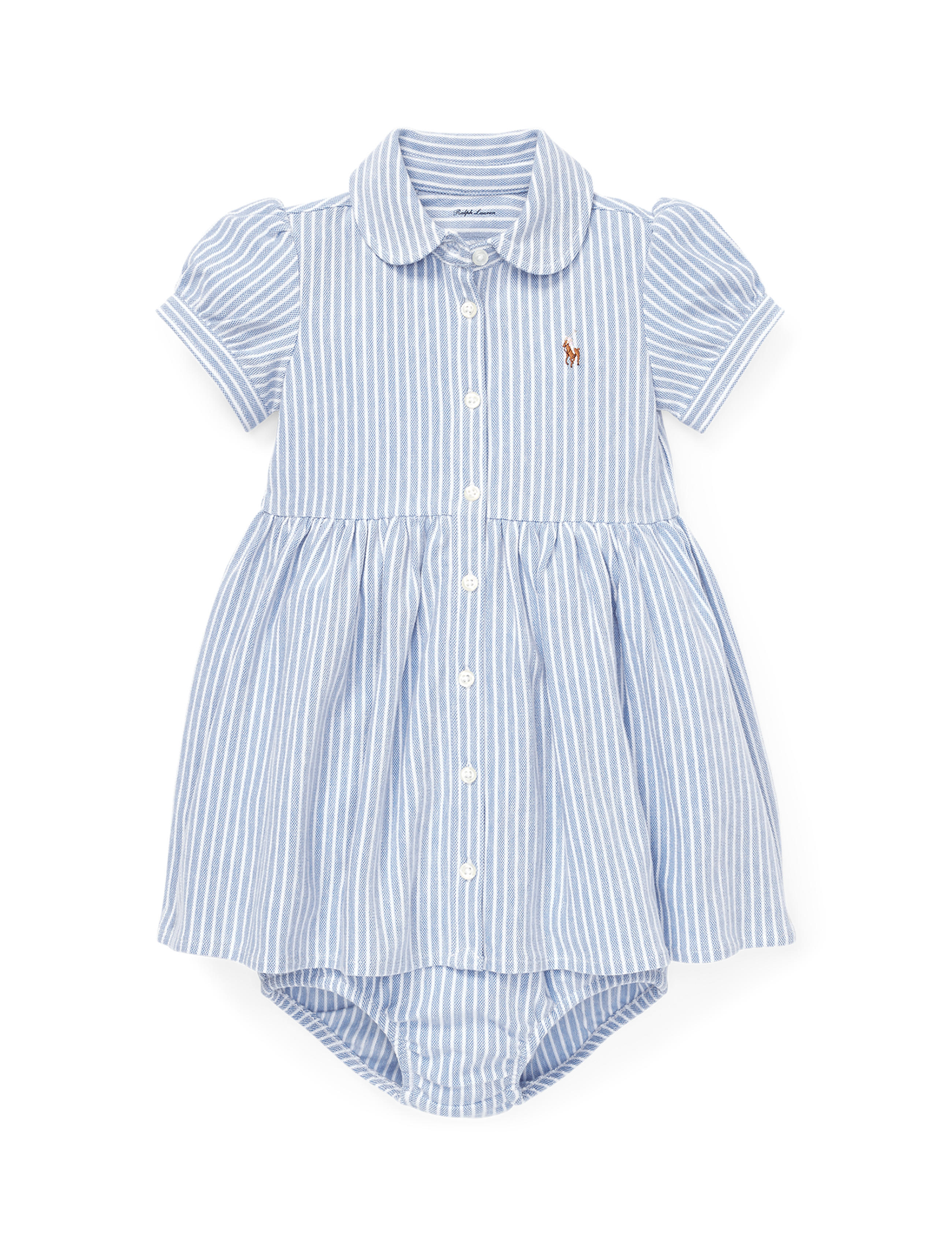 Short Sleeve Striped Oxford Knit Dress | Harbor Island Blue/White