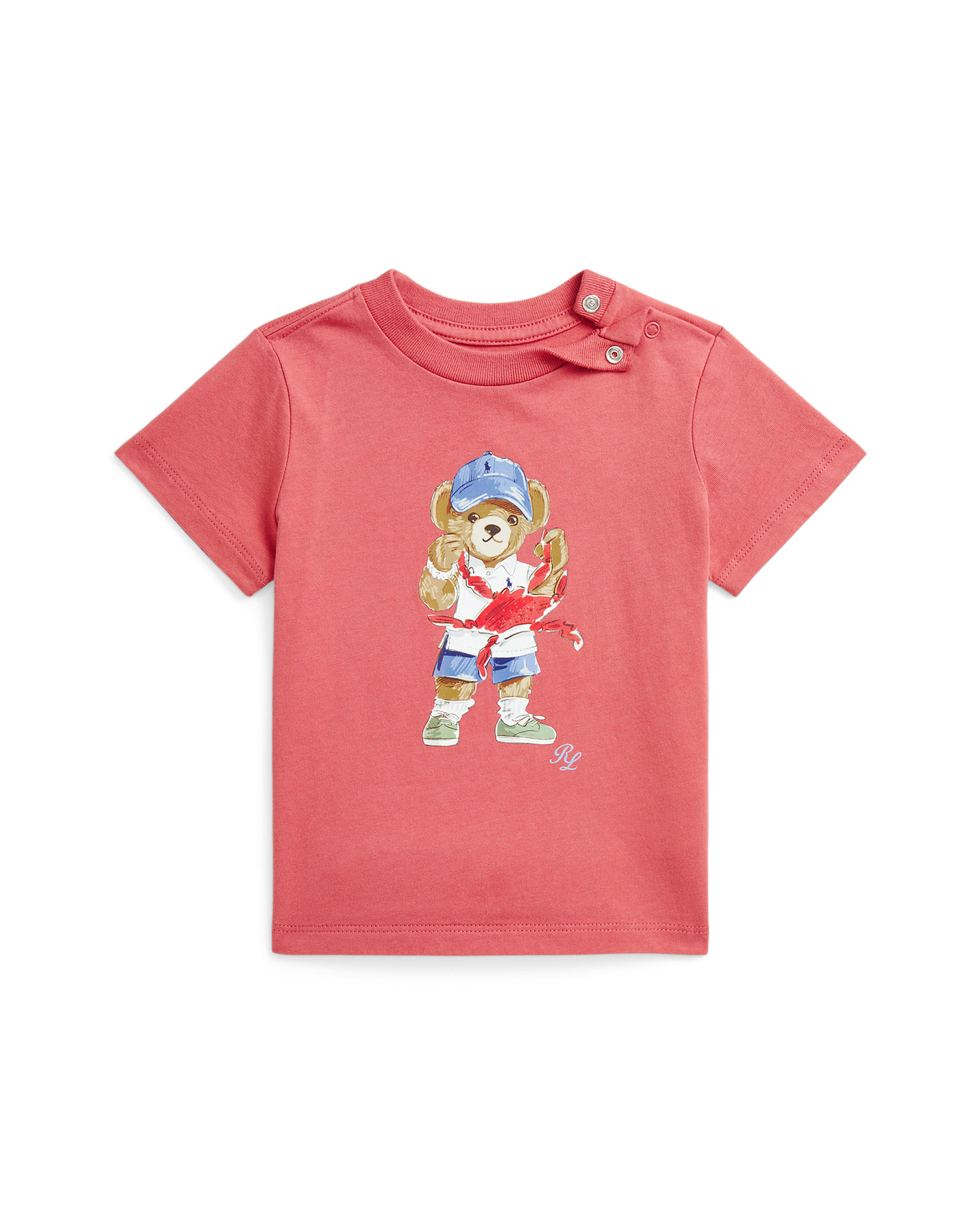 Short Sleeve Cotton Jersey Novelty Bear Graphic T-shirt | Adirondack Berry