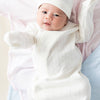 love lines organic cotton pointelle magnetic cozy sleeper gown + hat set | tofu