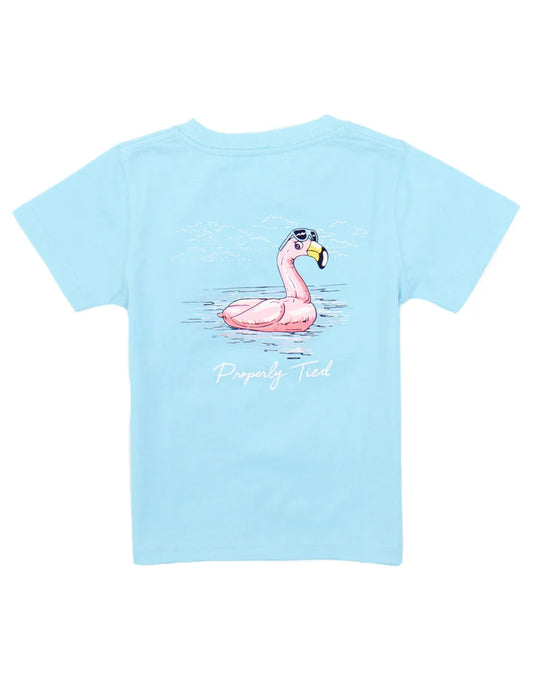 Flamingo Float SS Tee | Aqua