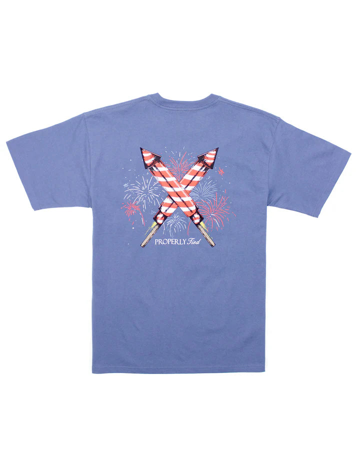 Boys Firecracker SS Tee | Space Blue