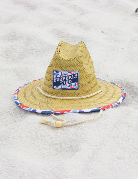 Boys Cabo Straw Hat | Americana Camo