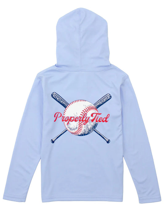 Boys Shade Performance Hoodie Play Ball | Light Blue