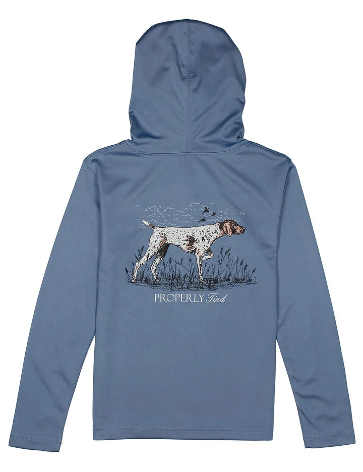 Boys Shade Performance Hoodie | Pointer Stone Blue