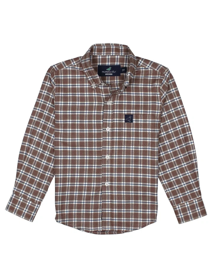 Boys Classic Flannel | Saddle