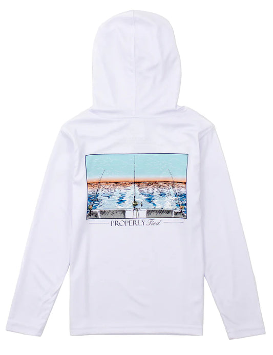 Boys Shade Performance Hoodie | Castaway White