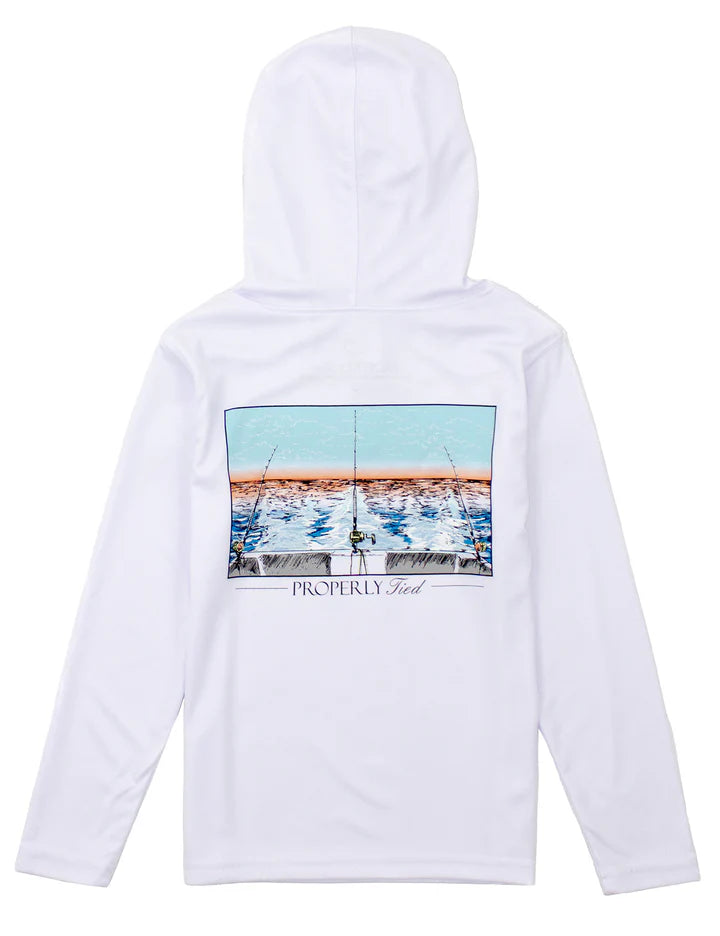 Boys Shade Performance Hoodie | Castaway White