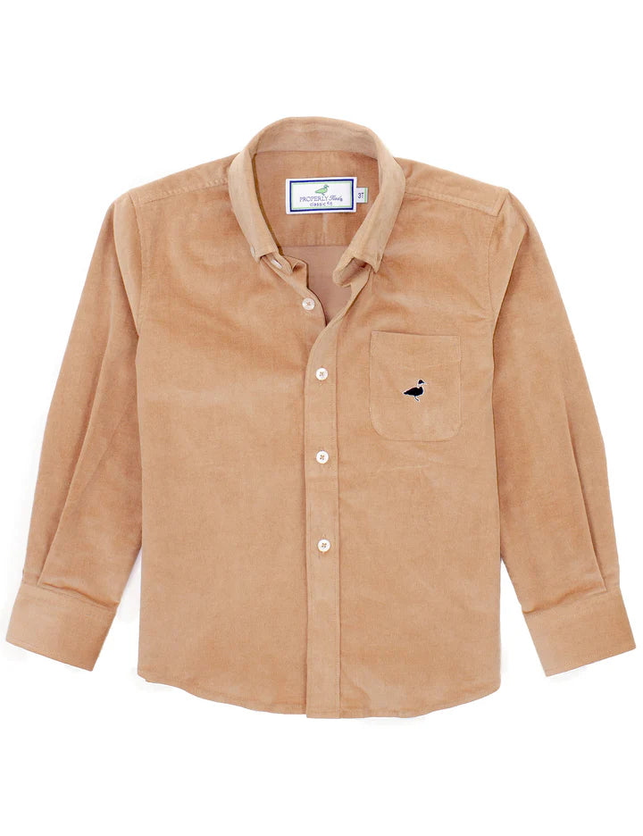 Boys Pinwale Cord Shirt LS | Chestnut