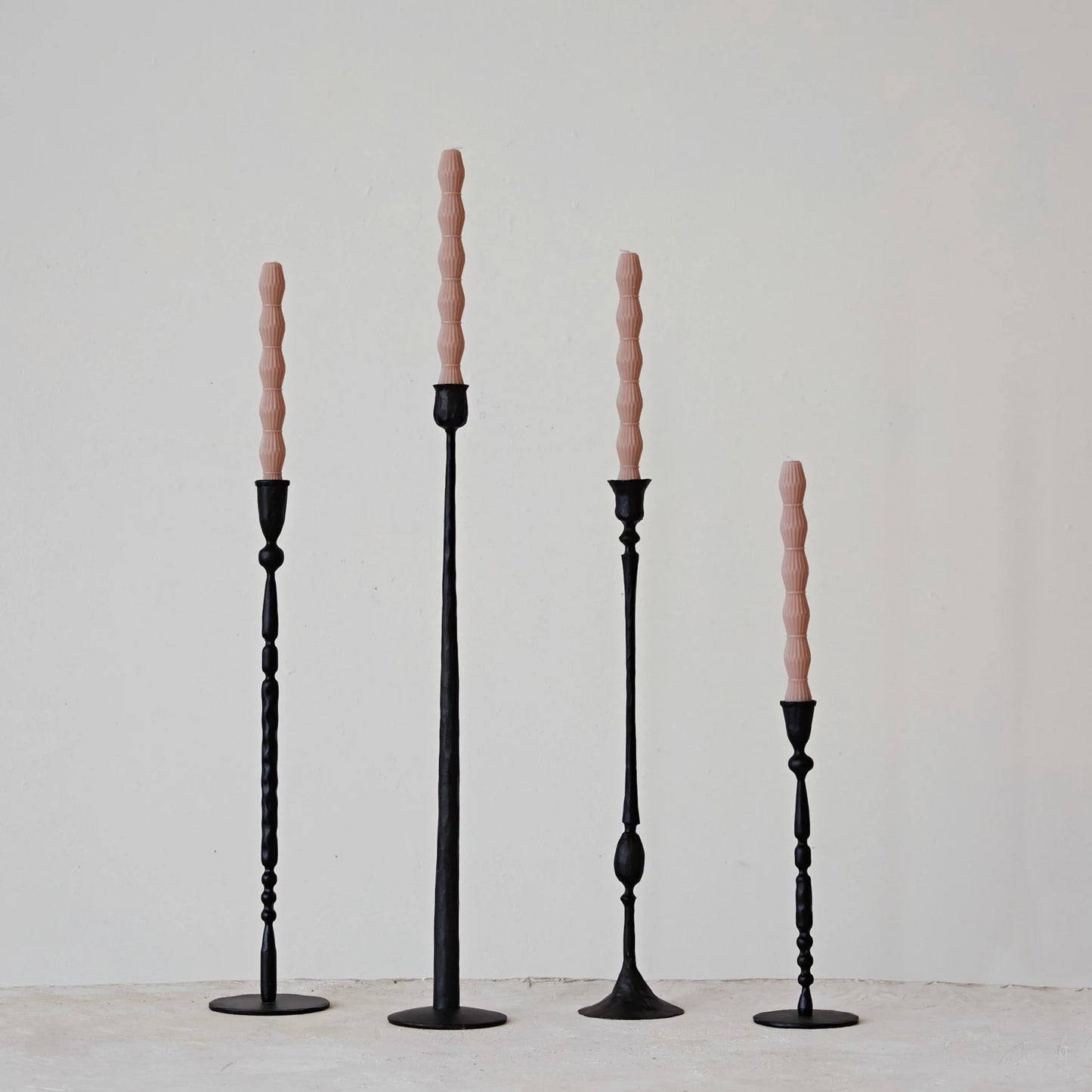 Hand-Forged Cast Iron Taper Holder | Black | 12"