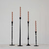Hand-Forged Cast Iron Taper Holder | Black | 12"