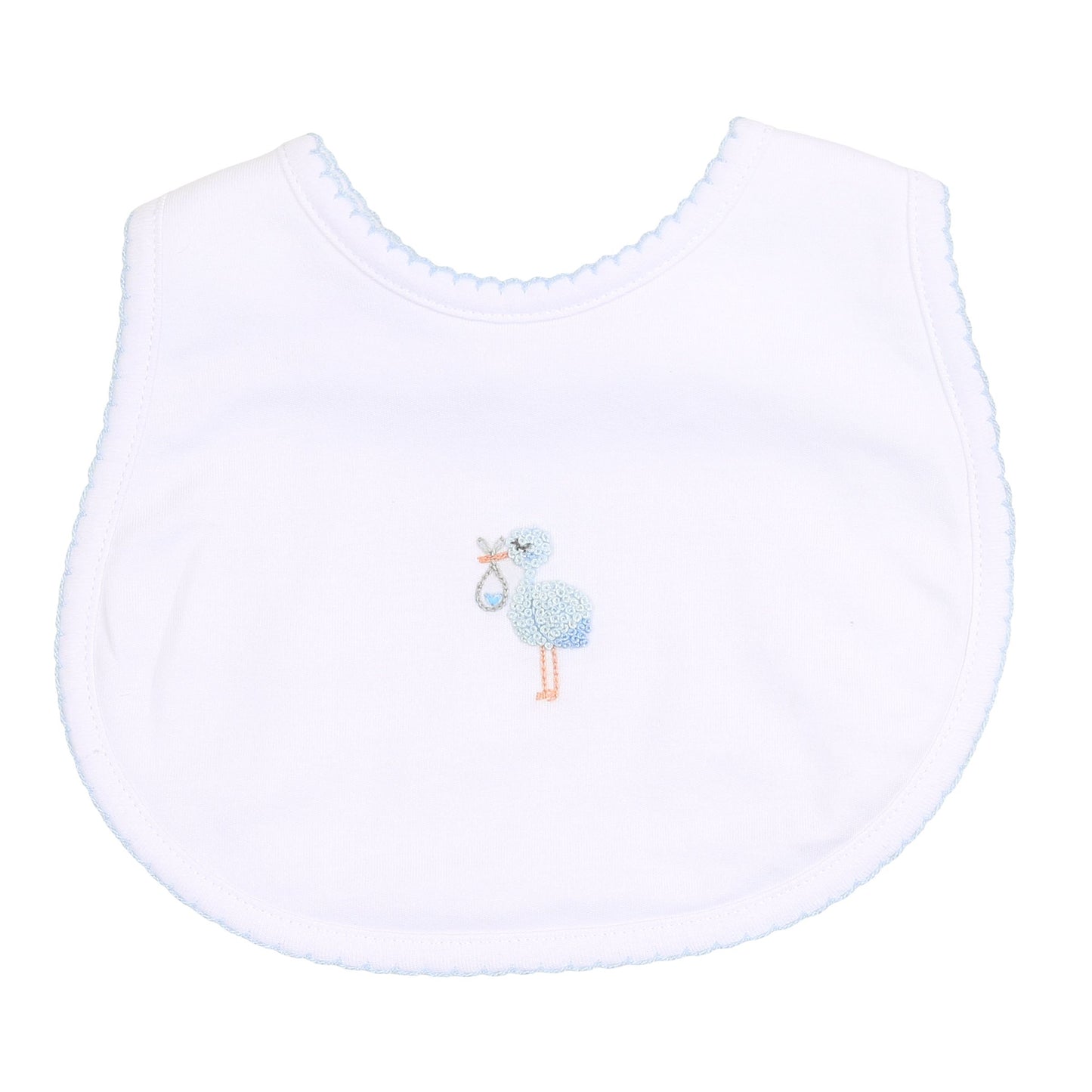 Tiny Stork Bib-Light Blue