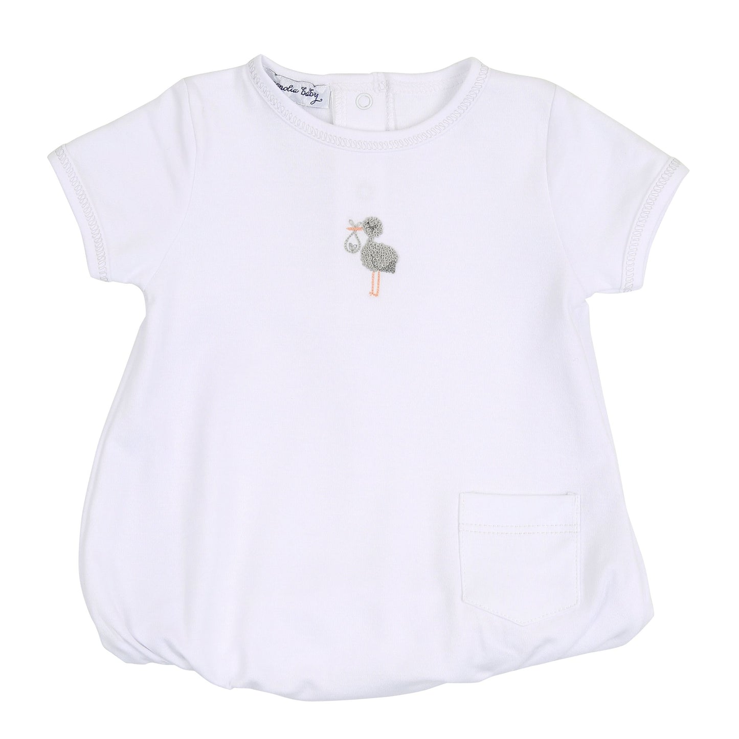 Tiny Stork Short Sleeve Bubble-Silver