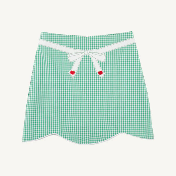 Perrin Scallop Skirt | Gibson Island Green Mini Gingham