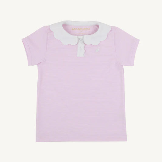 Prepletic™ Preppy Polo | Valley High Violet Stripe with Worth Avenue White