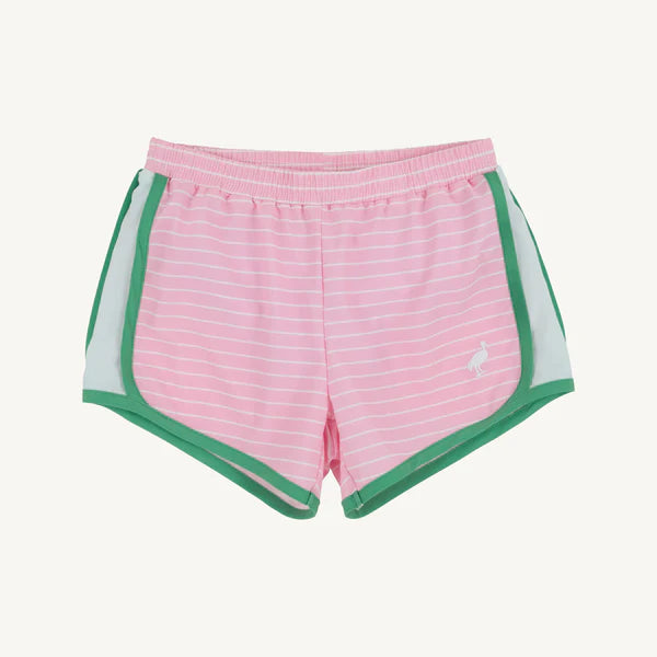 Prepletic™ Shimmy Shake Shorts | Pier Party Pink Stripe with Gibson Island Green