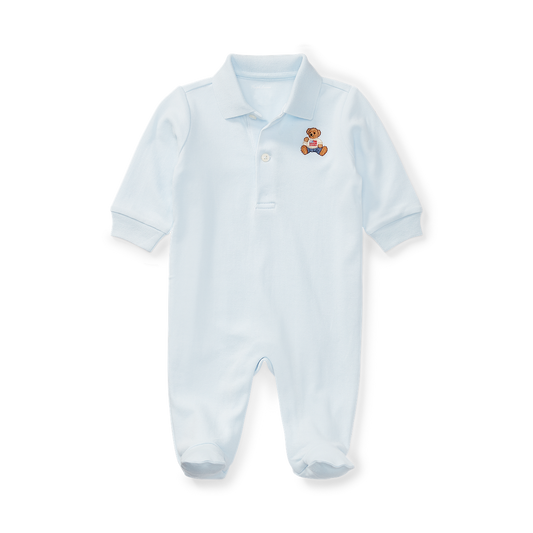 Ralph Lauren Polo Bear Cotton Coverall | Beryl Blue