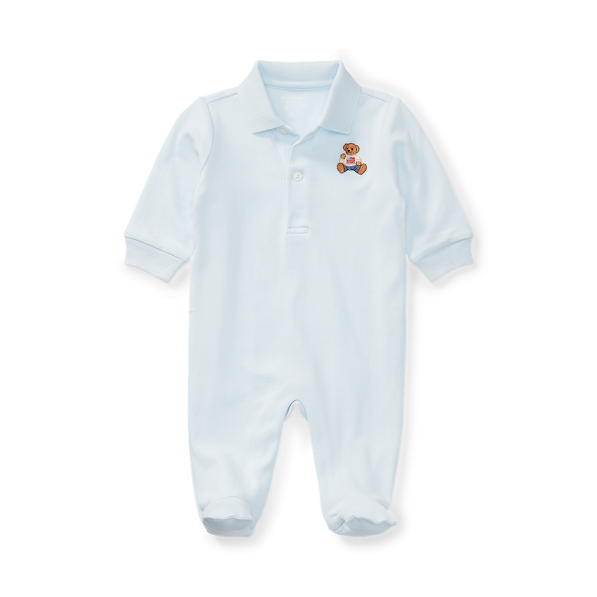 Ralph Lauren Polo Bear Cotton Coverall | Beryl Blue