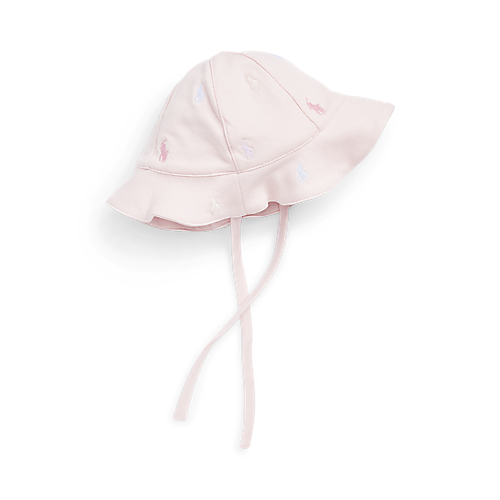 Polo Pony Cotton Interlock Sunhat | Pink