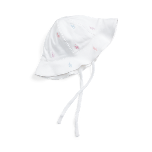 Polo Pony Cotton Interlock Sunhat | White