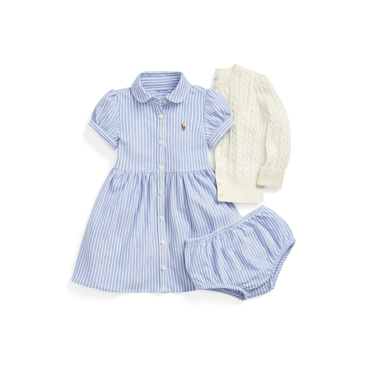 Ralph Lauren Striped Oxford Knit Dress | Harbor Island Blue/White