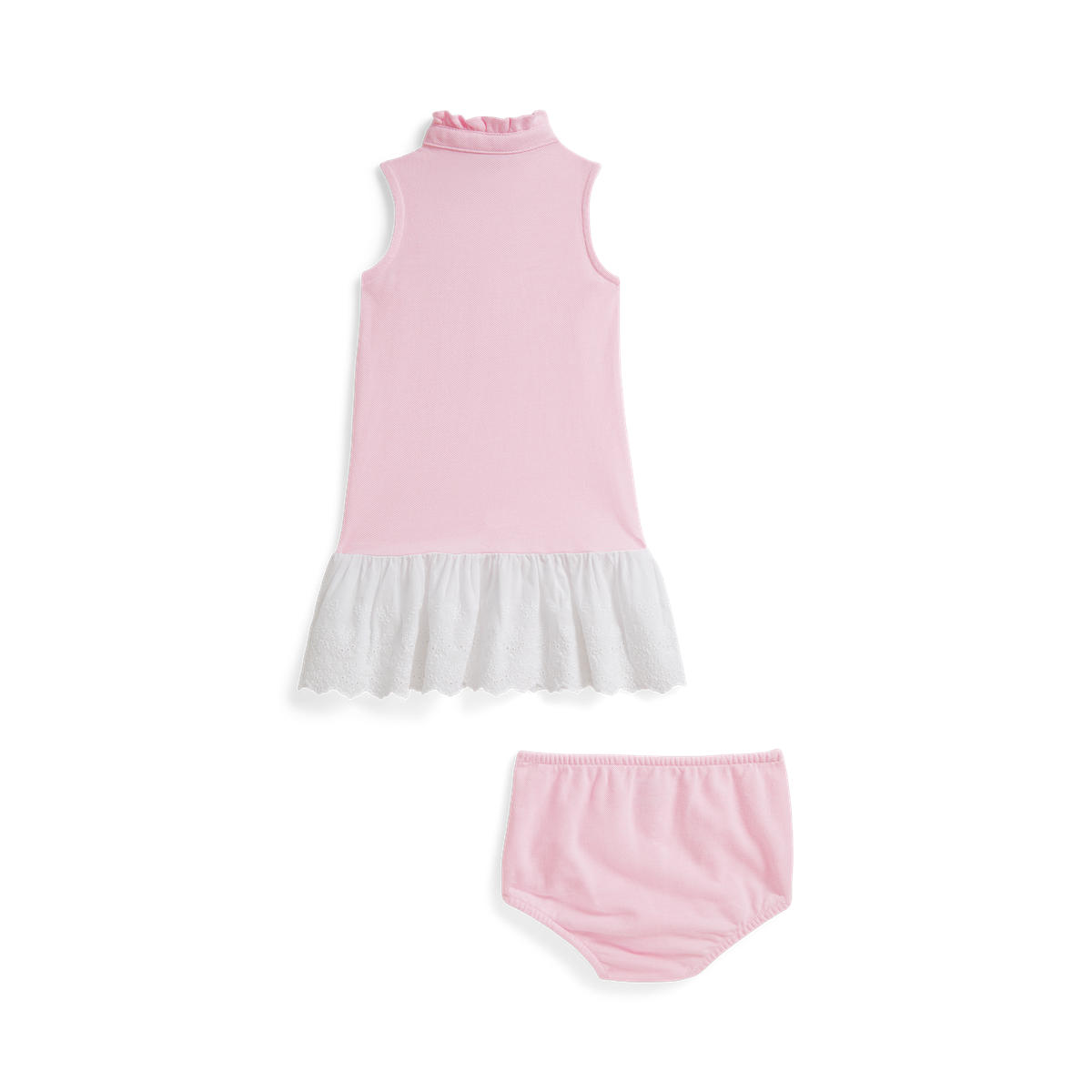 Ralph Lauren Oxford Mesh Eyelet Ruffle Dress | Carmel Pink