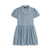 Ralph Lauren Short-Sleeve Chambray A-line Dress