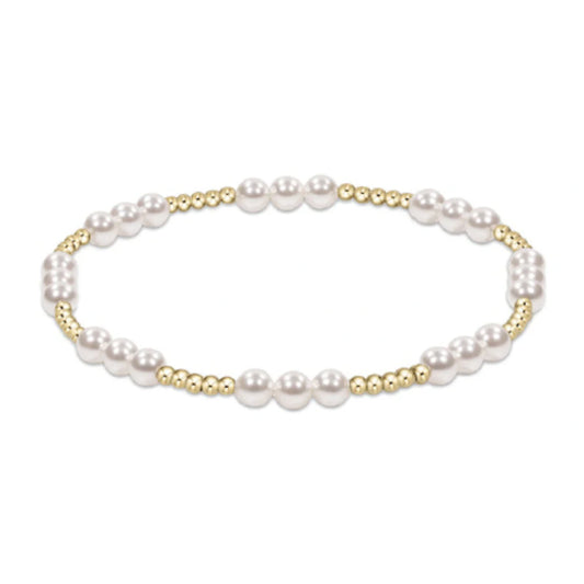 Classic Joy Pattern 4mm Bead Bracelet | Pearl