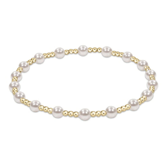 Classic Sincerity Pattern 4mm Bead Bracelet | Pearl